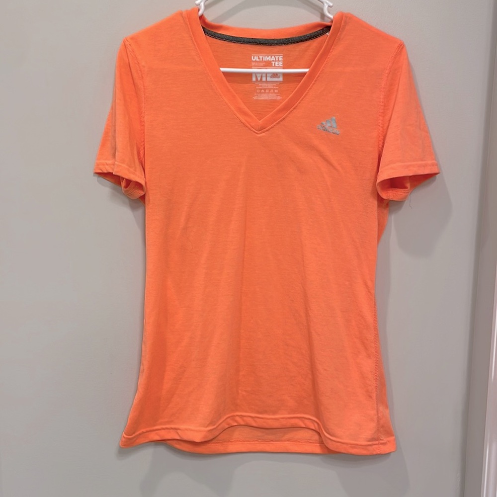 Adidas bright orange ultimate workout t-shirt!